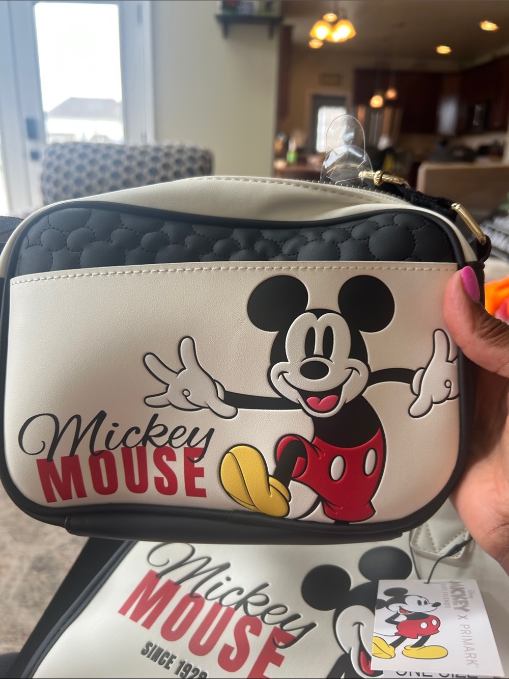 Mickey Mouse Crossbody Bag in White, Black, Red & Yellow